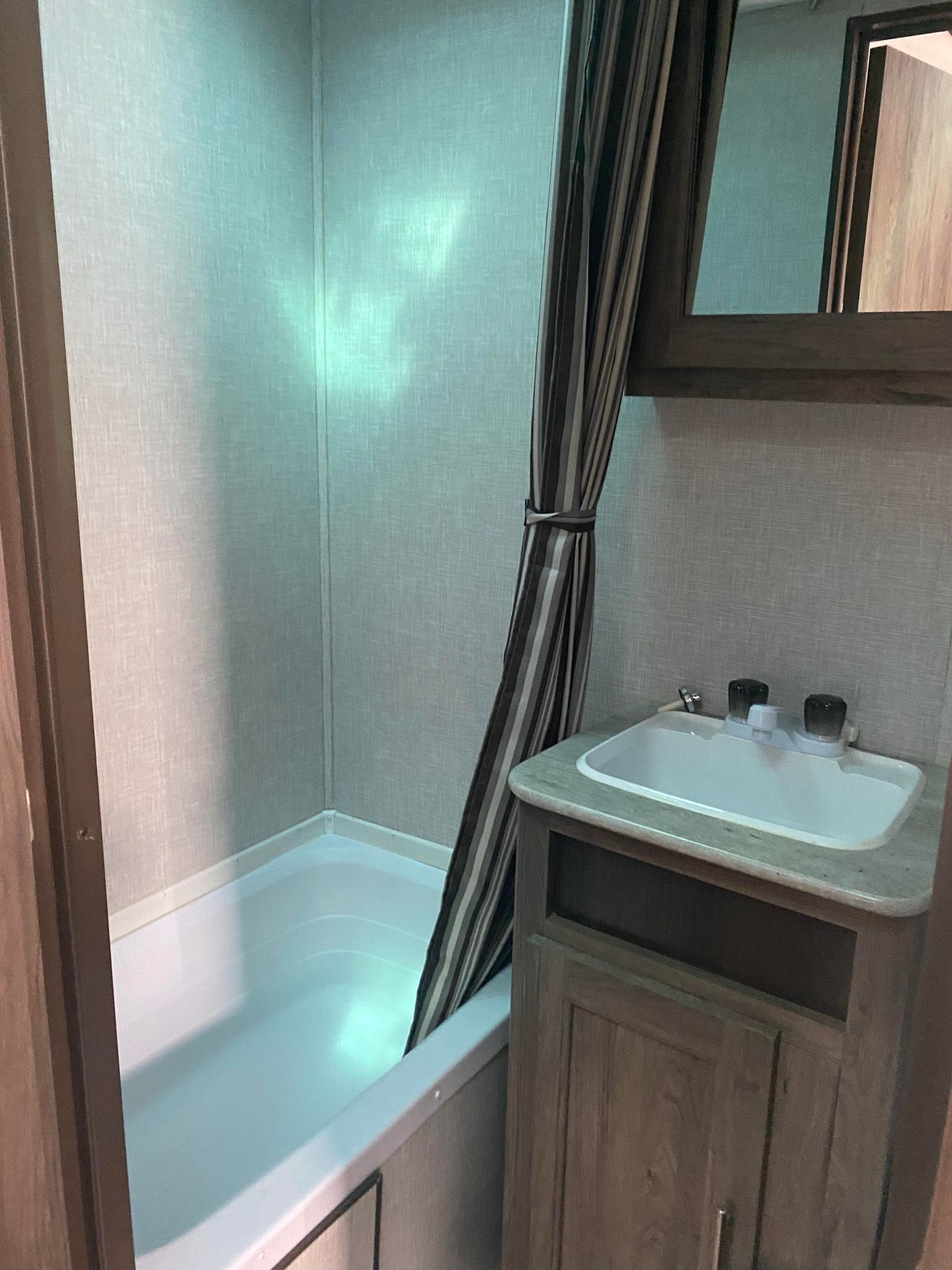 Inside a Sunny Ridge rental trailer